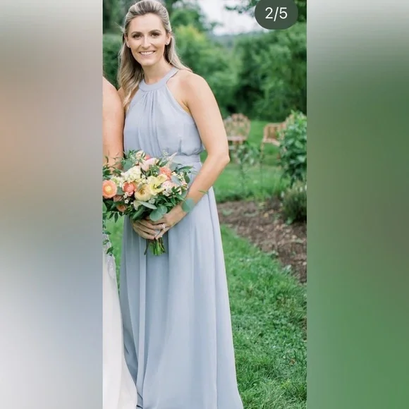 w2 bridesmaid dresses 2 Piece Lace and Chiffon Long Beach Bridesmaid Dresses, Pink / 0 main image 1